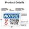 Signmission Oxygen In Use, 18 in W x Rectangle, Plastic OS-2PACK-NS-P-1218-L-16314 - alternate 2